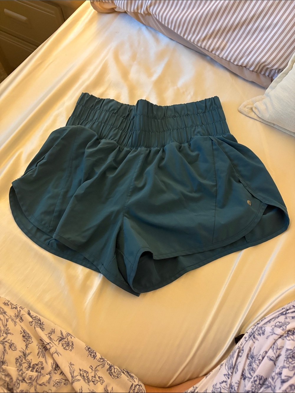 Apana Teal High-Waist Athletic Shorts